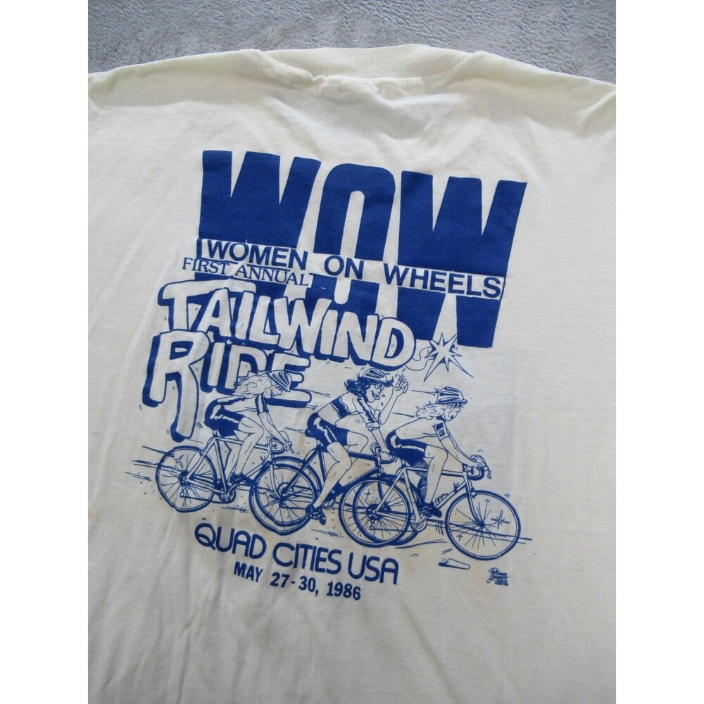 Vintage Women on Wheels T-Shirt Sz. XL Tailwind Ride 1986 Quad Cities USA